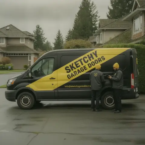 Sketchy Garage Doors van in Burnaby, BC