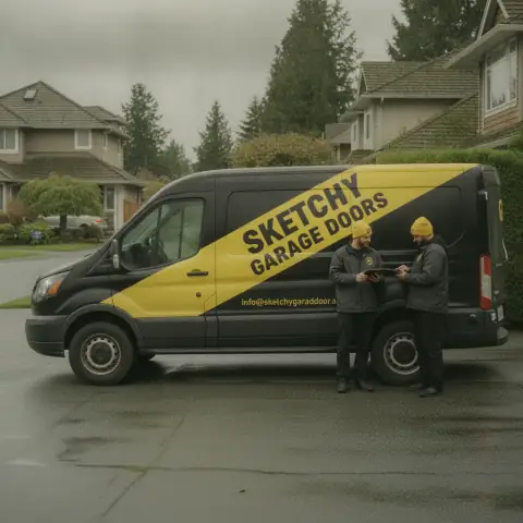 Sketchy Garage Doors van in Delta, BC