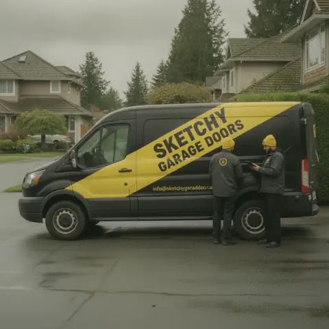 Sketchy Garage Doors van in Langley, BC