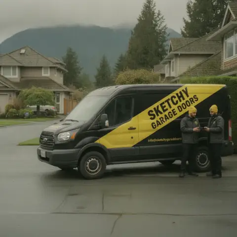 Sketchy Garage Doors van in Maple Ridge, BC