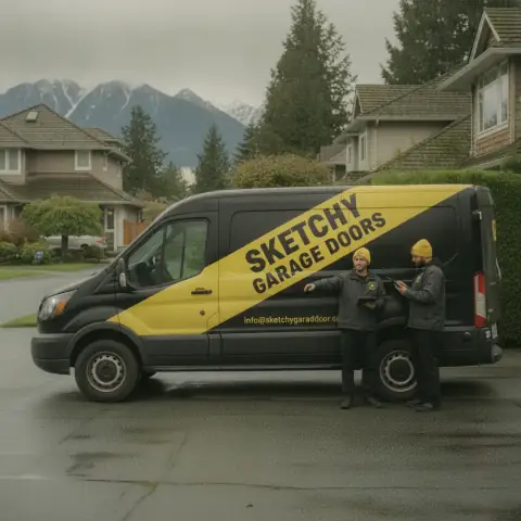 Sketchy Garage Doors van in North Vancouver, BC