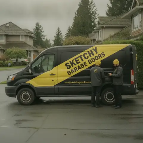 Sketchy Garage Doors van in Pitt Meadows, BC