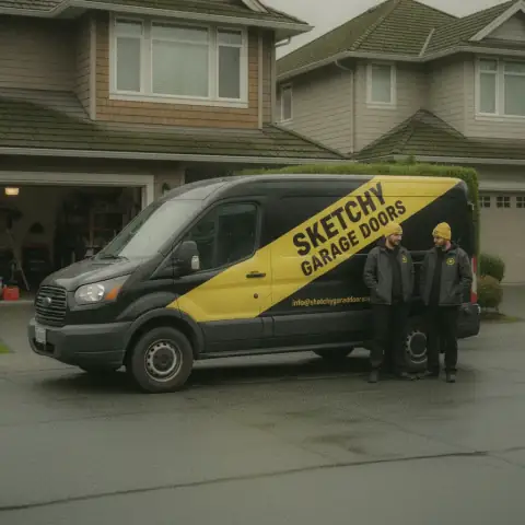 Sketchy Garage Doors van in Richmond, BC