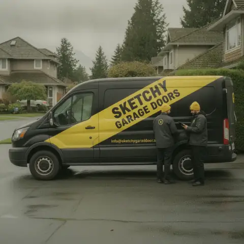 Sketchy Garage Doors van in Vancouver, BC