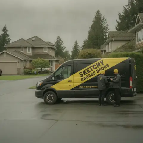 Sketchy Garage Doors van in White Rock, BC